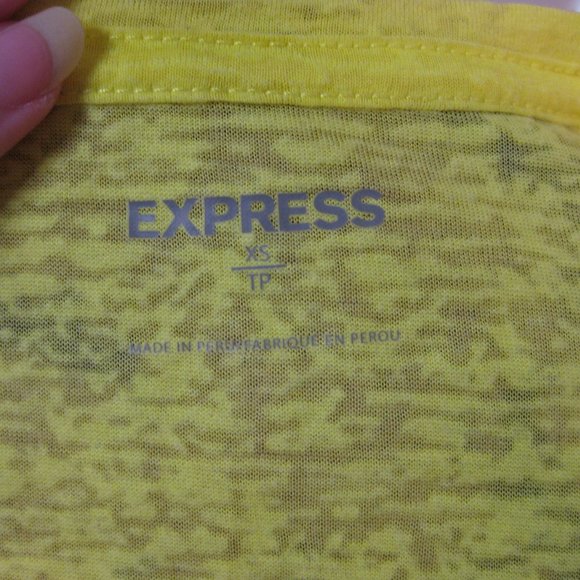 NWOT Express neon yellow graphic tee t shirt top XS extra small - Picture 6 of 6